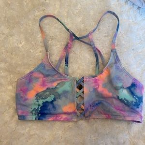 PINK Tie dye bathing suit top